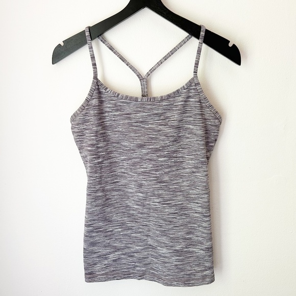 Lululemon Power Y Tank Heathered Grey Yoga - Size 6 - Picture 1 of 8